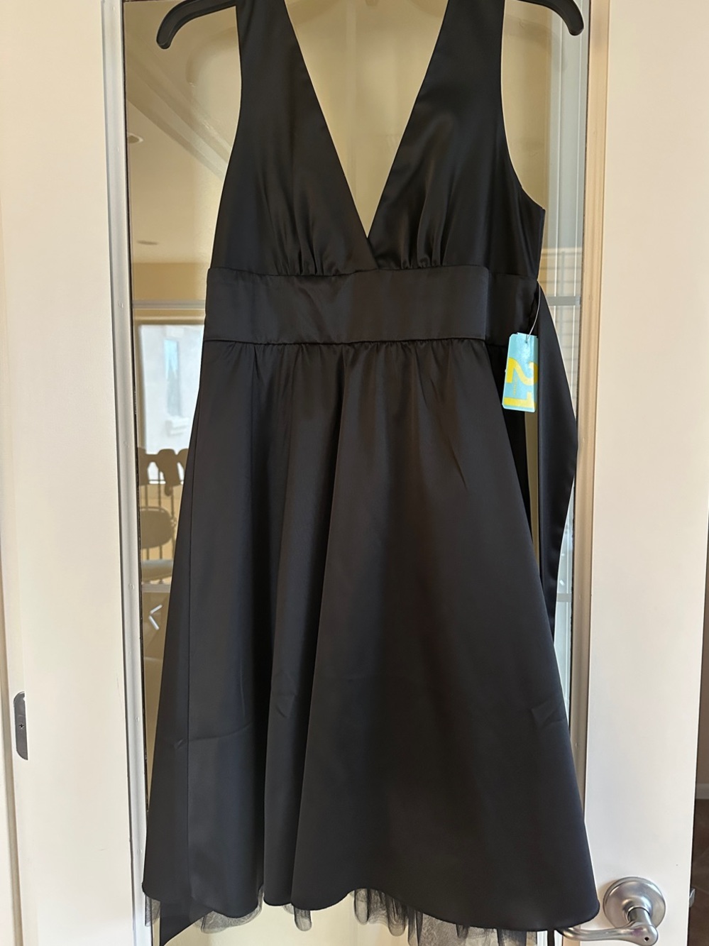 Black A-Line V-Neck Dress